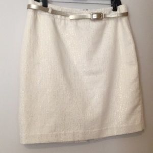 Creamy white and gold pencil skirt